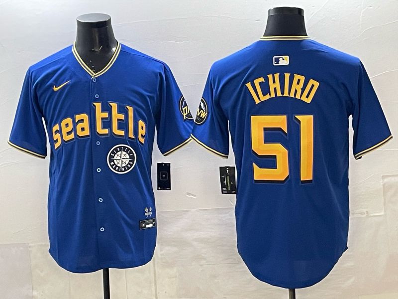 Men Nike 2025 Seattle Mariners #51 Ichiro Blue City Edition MLB Jersey 005->seattle mariners->MLB Jersey